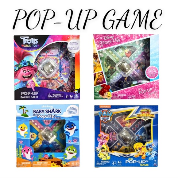 Pop-Up Game, Disney Princesses, Paw Patrol, Trolls  OR Baby Shark - Picture 1 of 8
